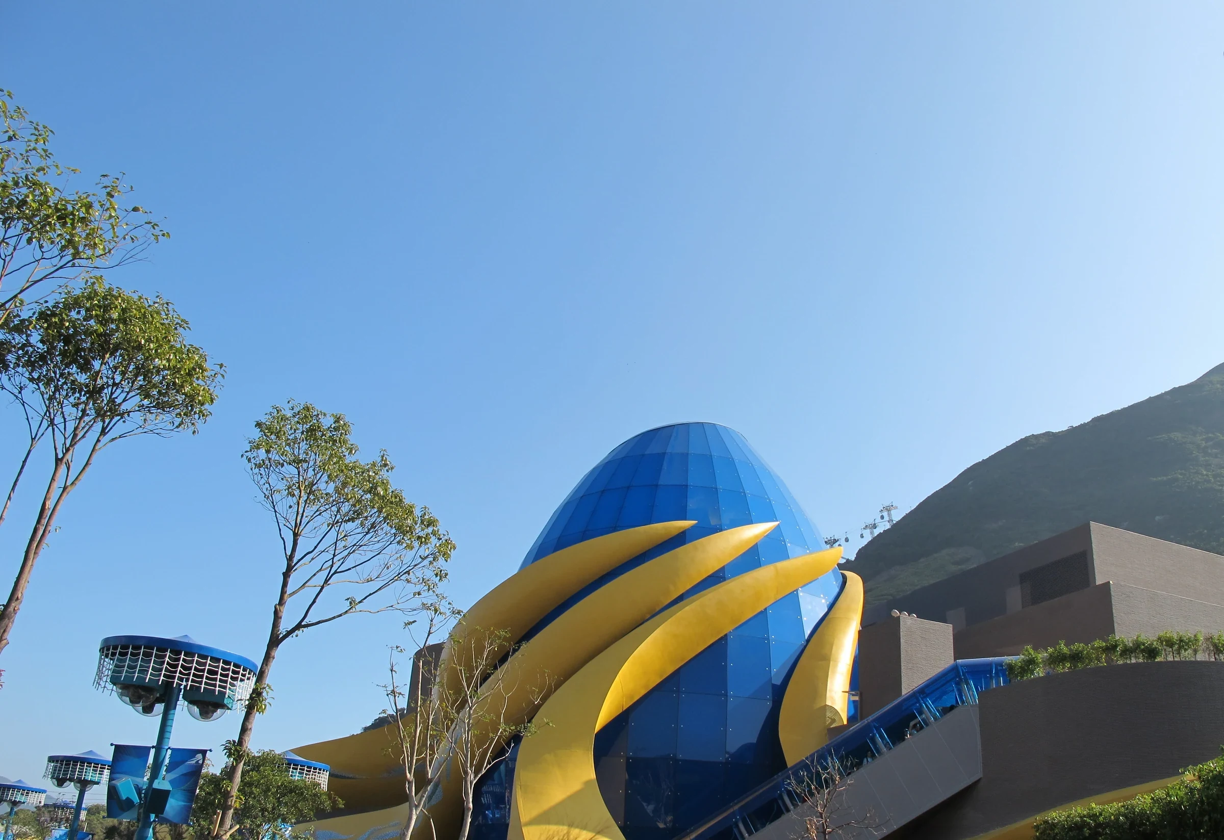 2011 Ocean Park Grand Aquarium blue dome exterior