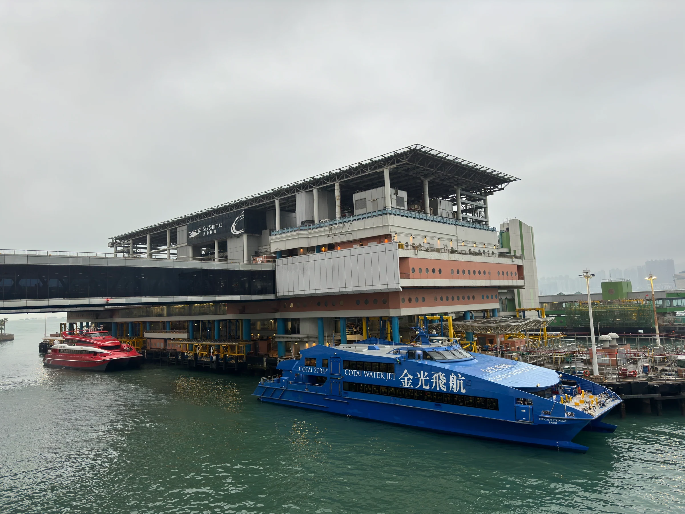 Hong Kong–Macau Ferry Terminal in Sheung Wan with a Cotai Water Jet ferry in 2024