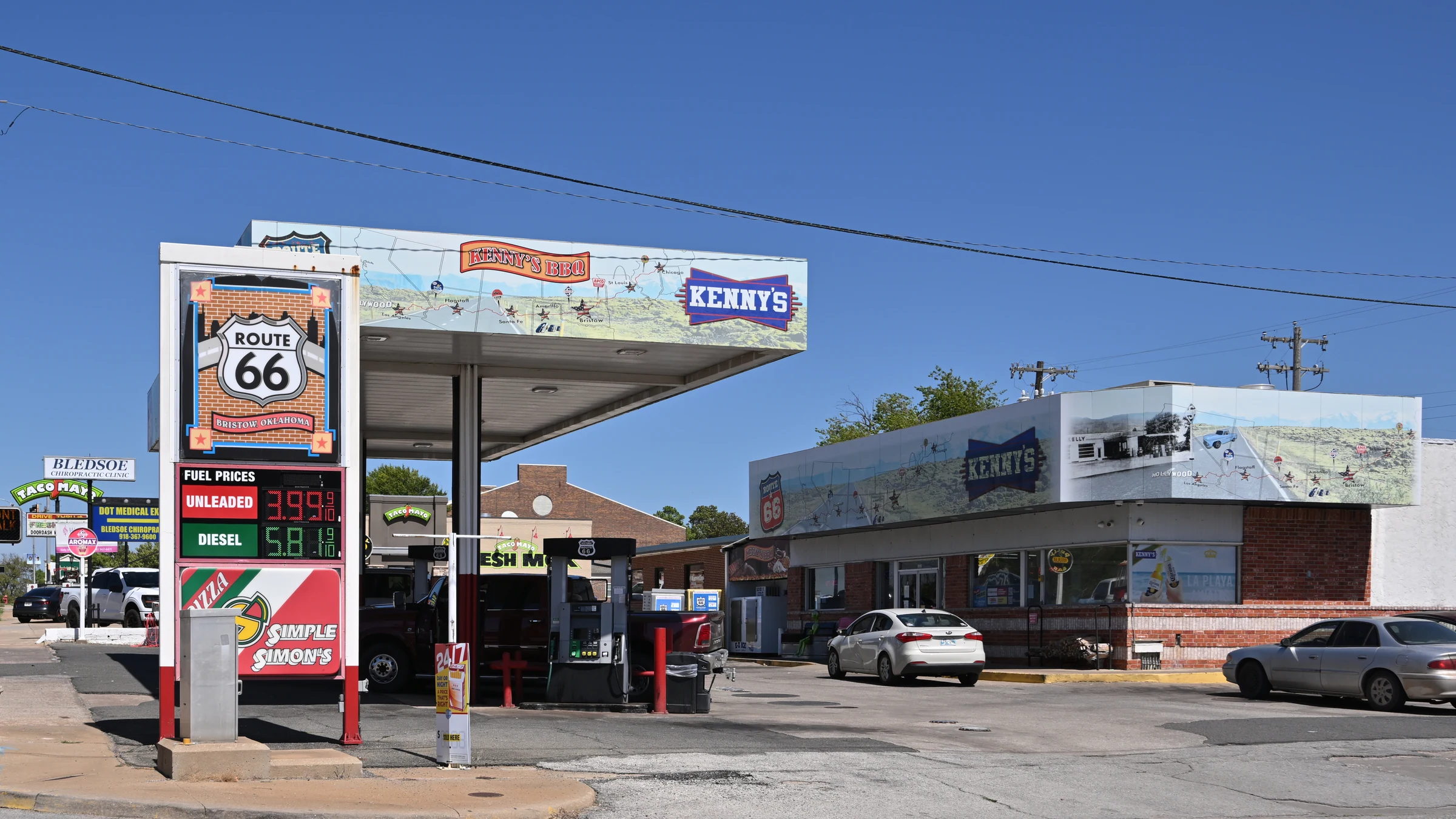 美國 Route 66 公路沿線實際加油站